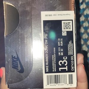 Nike x off white rubber dunks dead stock  in excellent  used condition  size 13.